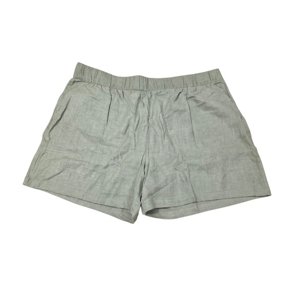 BLANKNYC Pants - Blank NYC Green Linen Blend Pull On Coastal Beachy Comfy 5" Inseam Shorts Sz 2XL